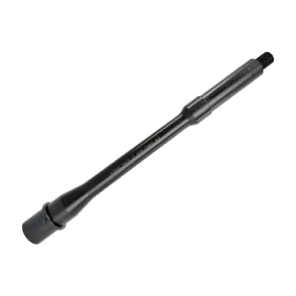 Close-up of a black, precision-engineered rifle barrel designed for reliability and performance.