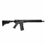 A reliable American-made black rifle featuring a modular handguard, adjustable stock, and textured pistol grip, designed for precision and performance.