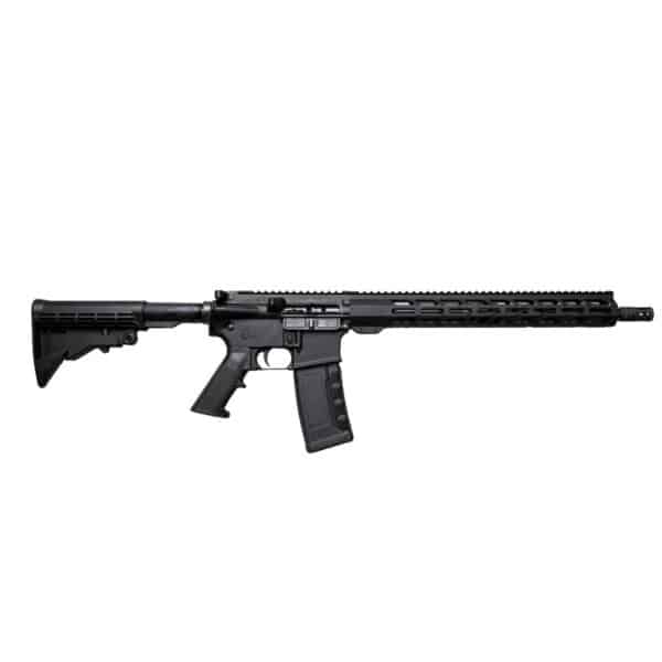 One Horse 16-inch AR-15 Mid-Length Rifle in black, side view.