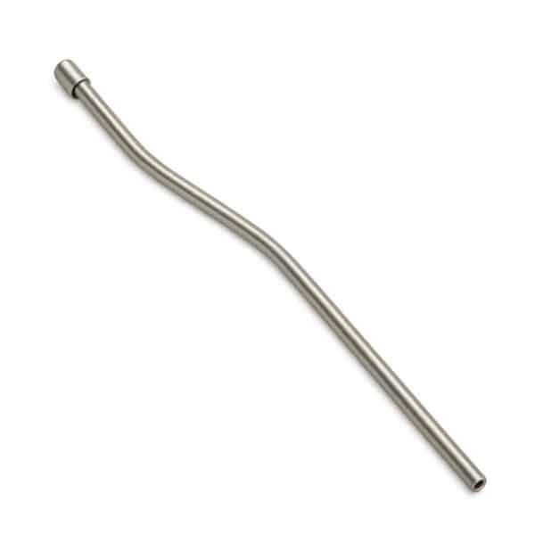 A durable, American-made stainless steel gas tube for a rifle, featuring a precise curved design for reliable firearm operation and performance.