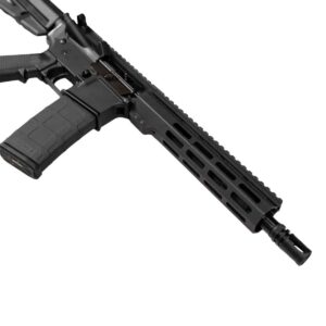A high-quality American-made black rifle featuring a durable M-LOK handguard, a reliable PMAG 30 magazine, and a precision-engineered barrel assembly.