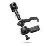 High-quality black firearm components, including a spring, lever, and screw, showcasing American craftsmanship and reliability.