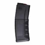 A black polymer Thrill 5.56x45mm magazine for AR-style rifles, featuring a textured grip surface and Made in USA branding for reliable performance.
