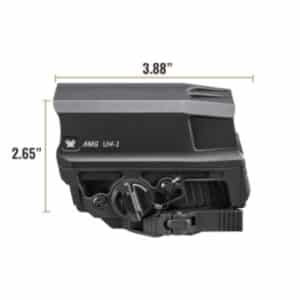 Vortex AMG UH-1 holographic sight in flat dark earth color, showcasing its compact design and control features.