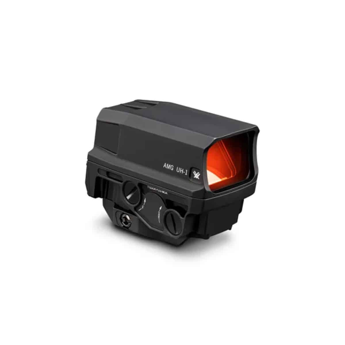 Vortex AMG UH-1 holographic sight with a sleek black design and an illuminated reticle for enhanced targeting.