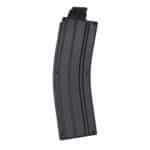 A durable, black polymer curved rifle magazine for American-made firearms, featuring a reliable design for consistent feeding and performance.