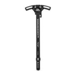 WARHAMMER charging handle made of durable 7075-T6 aluminum, featuring a sleek black finish and ergonomic grips for reliability.