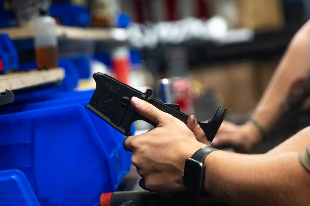 A One Horse AR-15 lower receiver at the bench