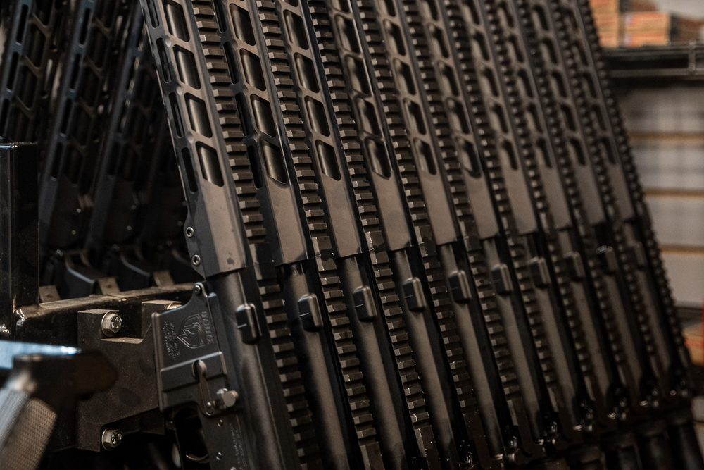 One Horse AR-15 uppers on the rack in Brownstown, Indiana